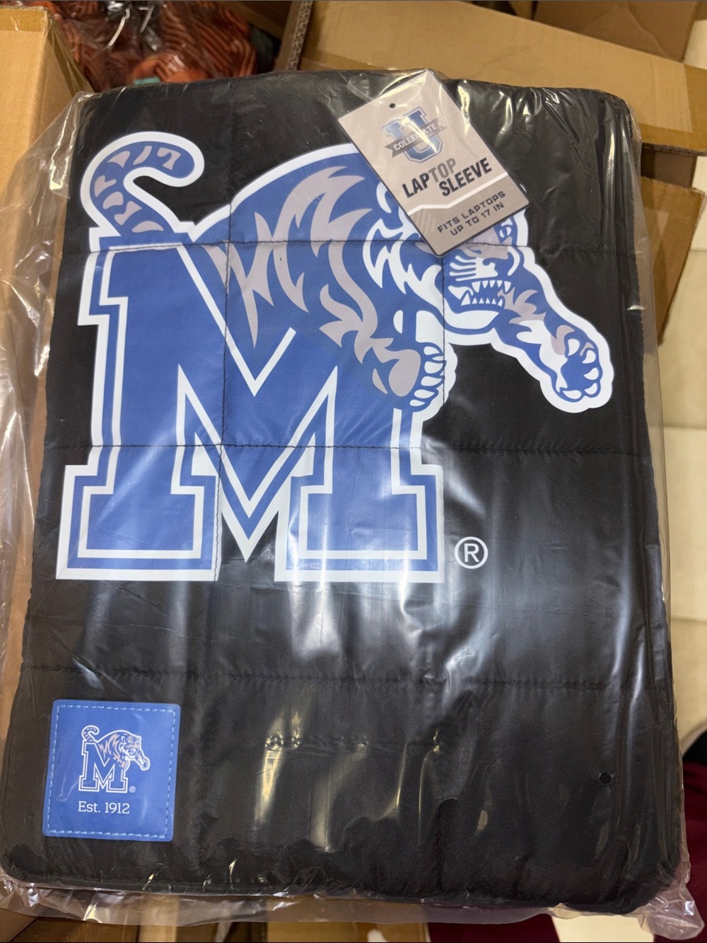 University of Memphis Black & Blue Laptop Sleeve - Padded Protective Case